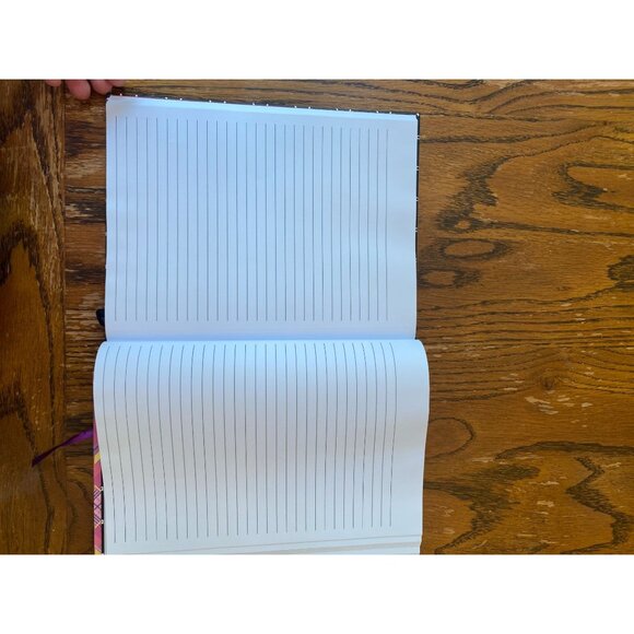 Set Of 2 Hardcover Lined Journals Pink Plaid & Black Geometric Design 8.5"x11" - Picture 5 of 5
